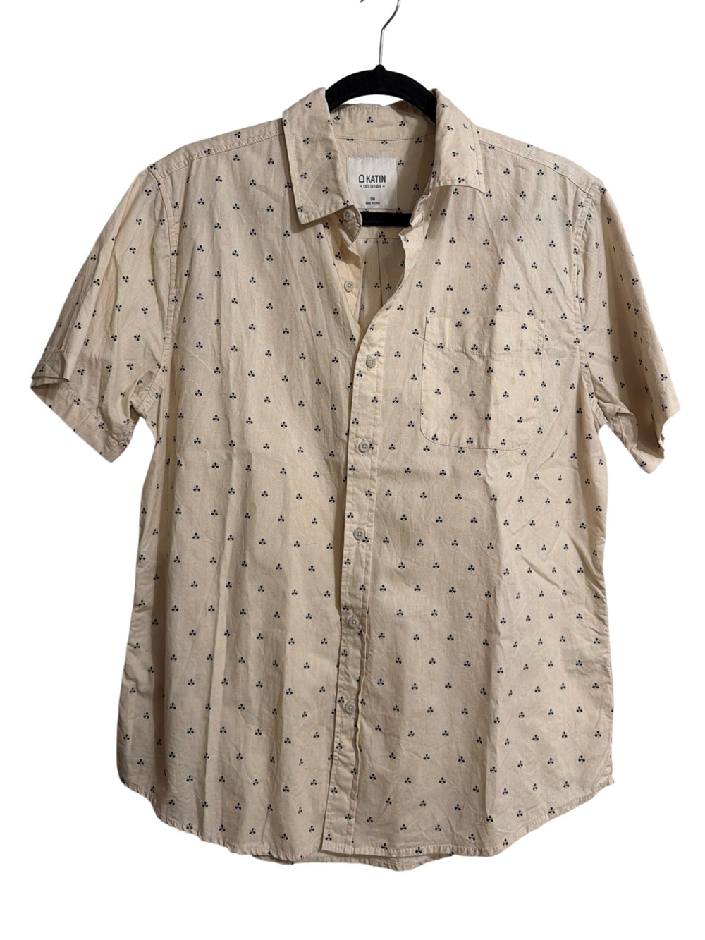 Katin Short Sleeve Button-Up Shirt with Small Geometric Print